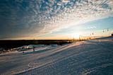 Ski resort at sunrise