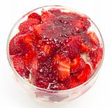 Ice cream with fresh strawberry