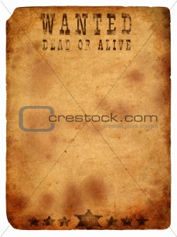 antique page - wanted dead or alive.