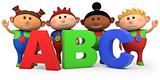 kids with ABC letters