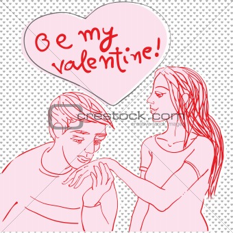 Valentine's Day pop art card