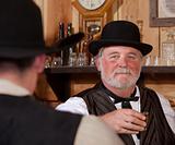 Happy Western Saloon Bartender