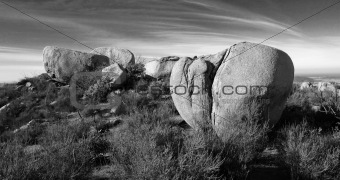Hillside boulder landscape
