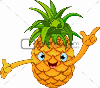 Cheerful Cartoon Pineapple character