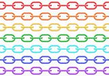 Colorful chain seamless vector background.
