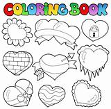 Coloring book hearts collection 1