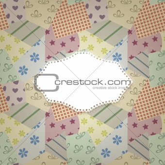 vector seamless retro pattern and napkin for your text