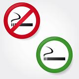 smoking and no smoking signs