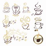 set of coffee cup symbols