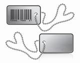Metallic tag and chain