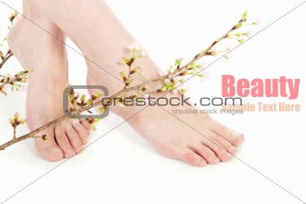 Beauty legs and flower