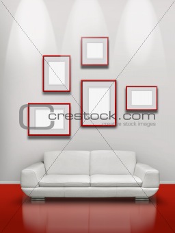 Red floor white gallery