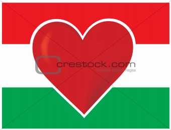 Heart Hungary Flag