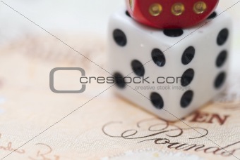 Two Dice on Bank Note.
