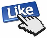 Finger Pointer Clicking a Like Button