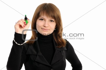 girl with a pen