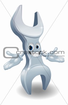 Wrench or spanner mascot illustration