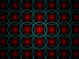 Red and blue circle grid pattern fractal
