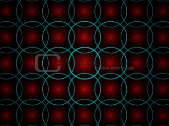 Red and blue circle grid pattern fractal