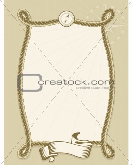Rope frame with ribbon and wind rose