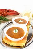 freshly cooked lobster bisque