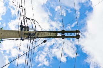 Electric line and blue sky