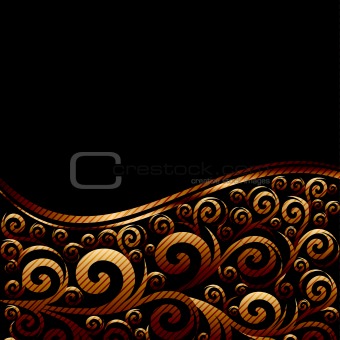 vector illustration of an abstract striped ornament with waves