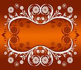 vector illustration of a floral ornament frame with butterflies.