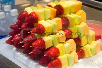 Cut Fruits with Strawberries and Melons