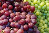 Red and Green Grapes Closeup