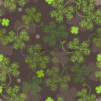 Decorative seamless with green trefoil