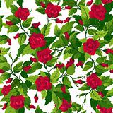 Seamless background with red roses