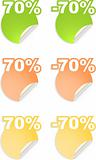 Set of vector stickers with percent