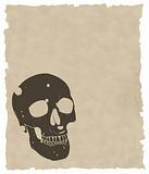 the brown vector grunge skull on old paper