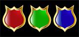 the set vector red blue and green shield 
