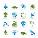 astronautics, space and universe icons