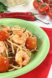 spaghetti with fresh shrimp