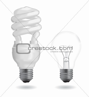 Incandescent and fluorescent light bulbs