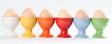Eggcups with eggs