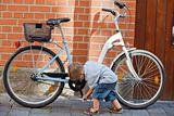 cute little boy with big bike