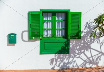 colonial window on a wall