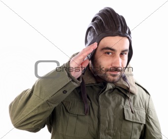 man saluting