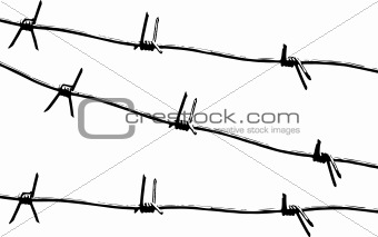 Barbed wire pattern vector.