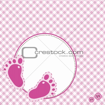 Pink background with baby footsteps