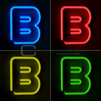 Neon Sign Letter B