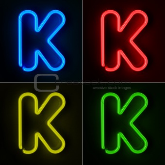 Neon Sign Letter K
