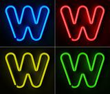 Neon Sign Letter W
