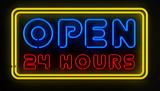 Open 24 Hours Sign