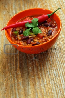 Chili with hot pepper