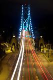 Light Trails on Lions Gate Bridge at Night